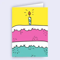 Картичка - Торта и свещичка